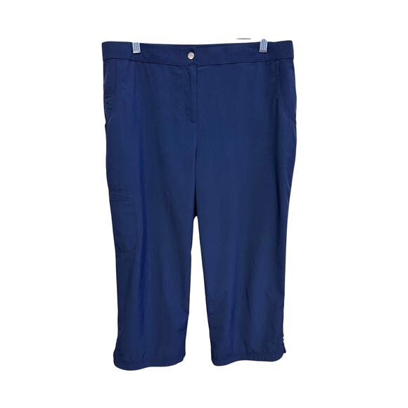 SOLD Chicos Zenergy Golf Cropped Pants Womens Size 2 US 12 Navy Blue Straight - Picture 2 of 6